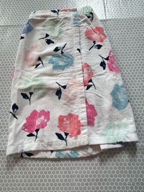 Pastel Floral Terry Cloth Wrap Skirt Towel with Velcro Closure